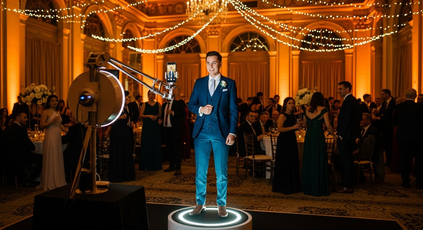 360 photo booth at an Austin Hill Country wedding