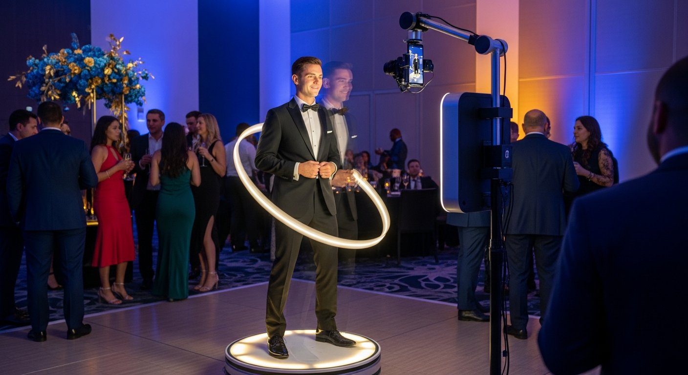 360 photo booth at a brand activation product launch event in Texas