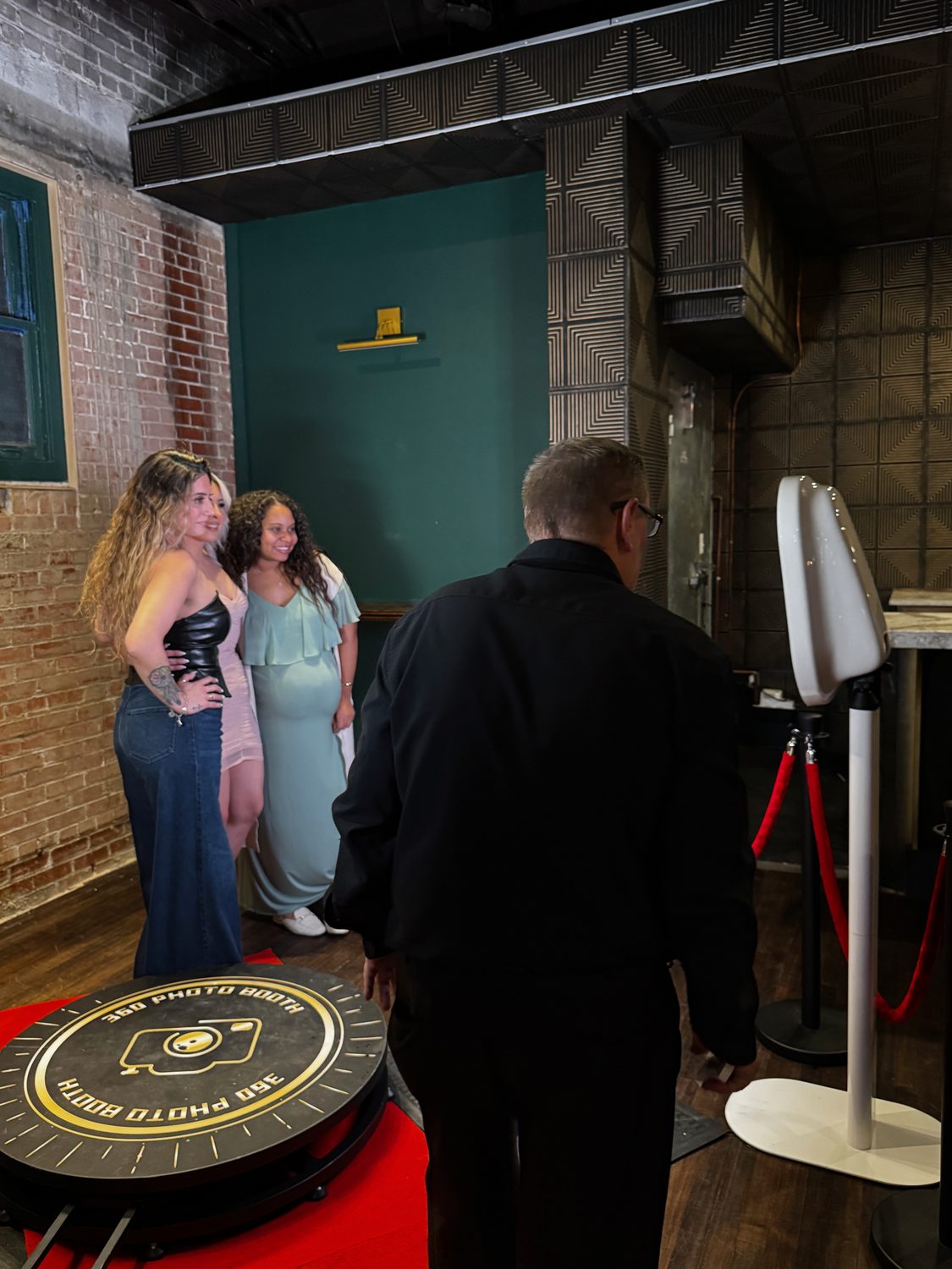 Guests lining up for the 360 photo booth