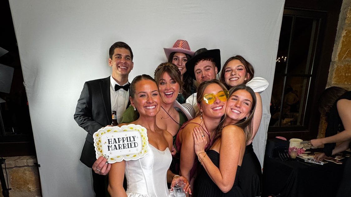 Guests posing for the roaming camera