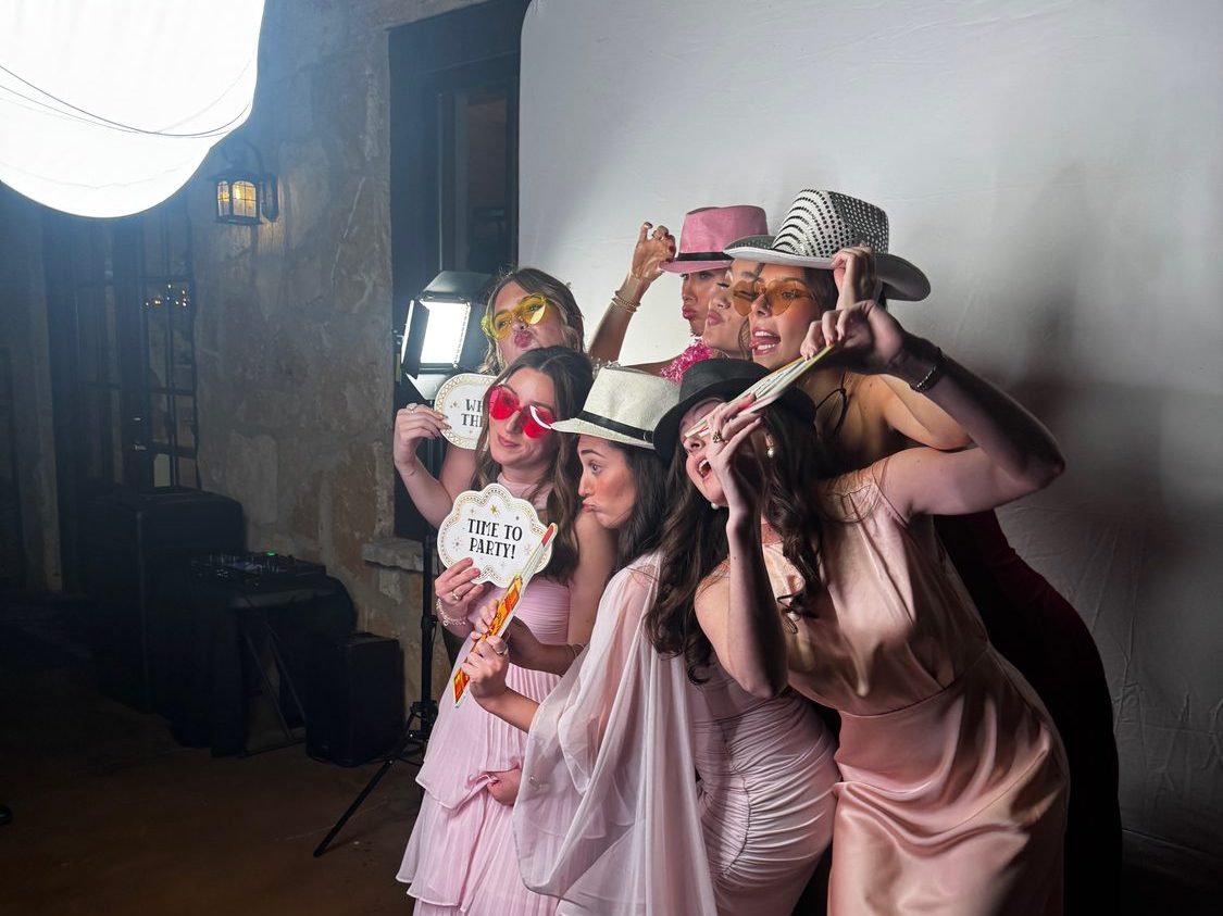 Guests posing for the roaming camera