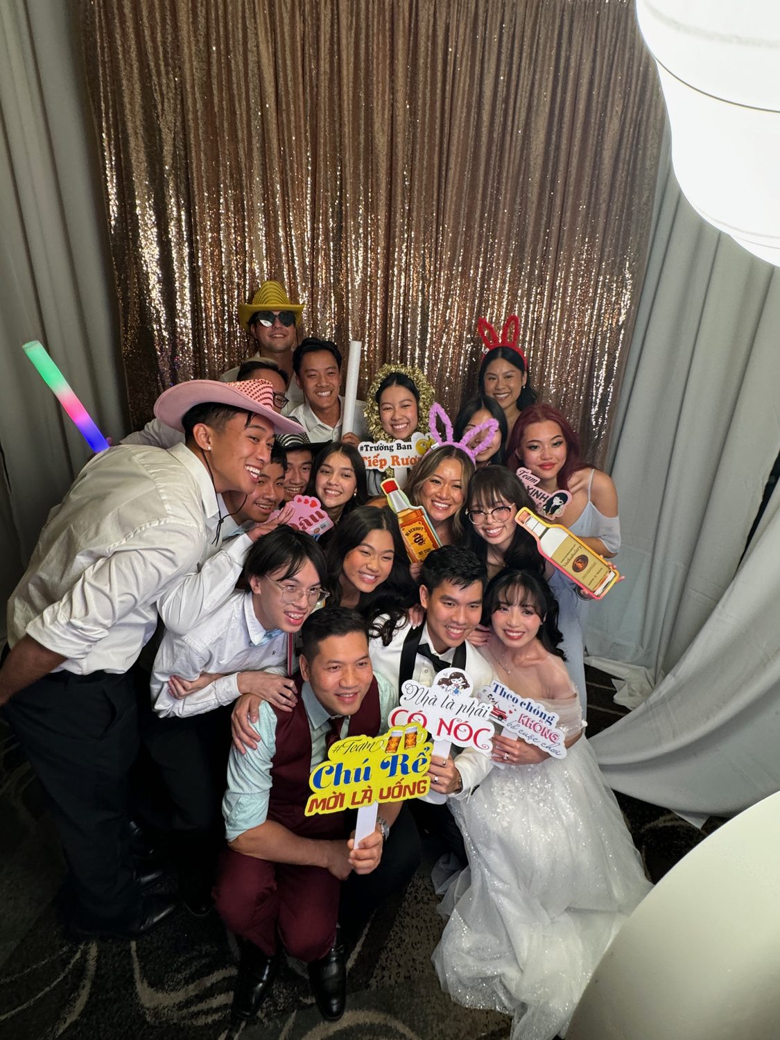 Guests posing for the roaming camera