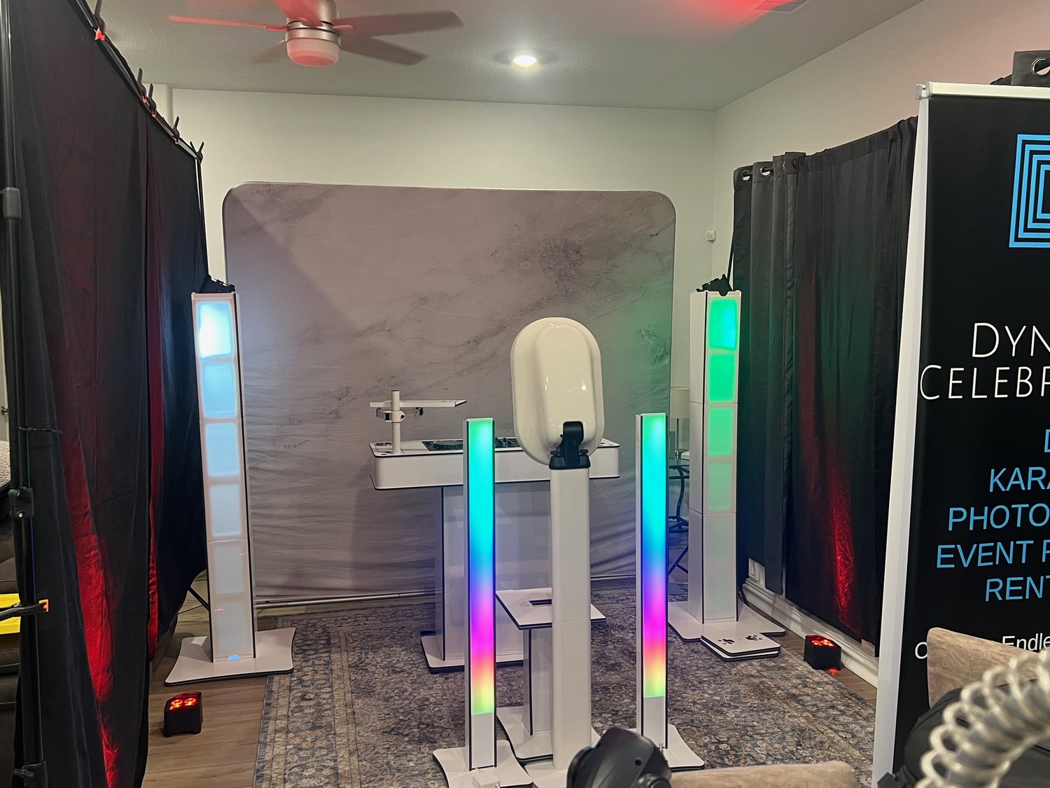 Social Share photo booth set up at a Dynamic Celebrations event