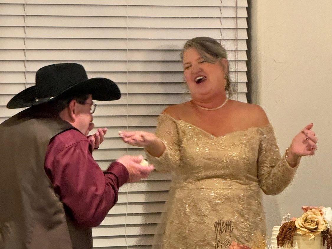 A cake cutting that got everybody laughing
